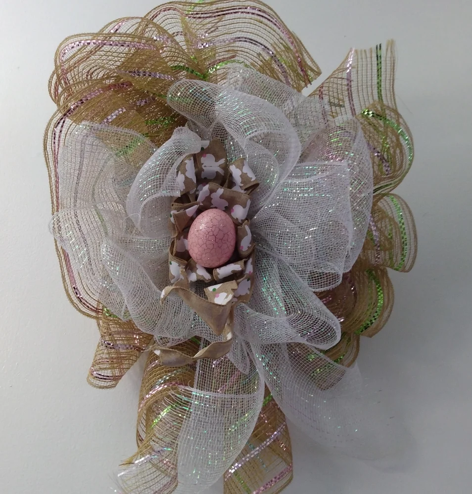 3/$10 ⭐ Spring Easter Bunny Egg Ribbon Door Wreath Decoration